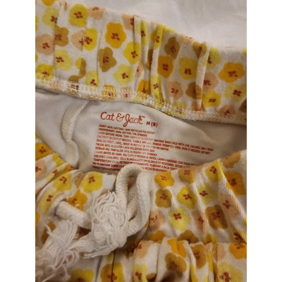 Cat & Jack Girls 8 Floral Skort Skirt w Built-In Shorts Cream Yellow - Picture 2 of 5